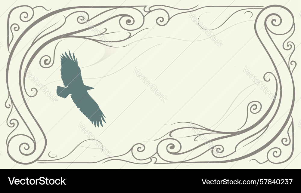 Abstract soaring bird with flowing lines Vector Image