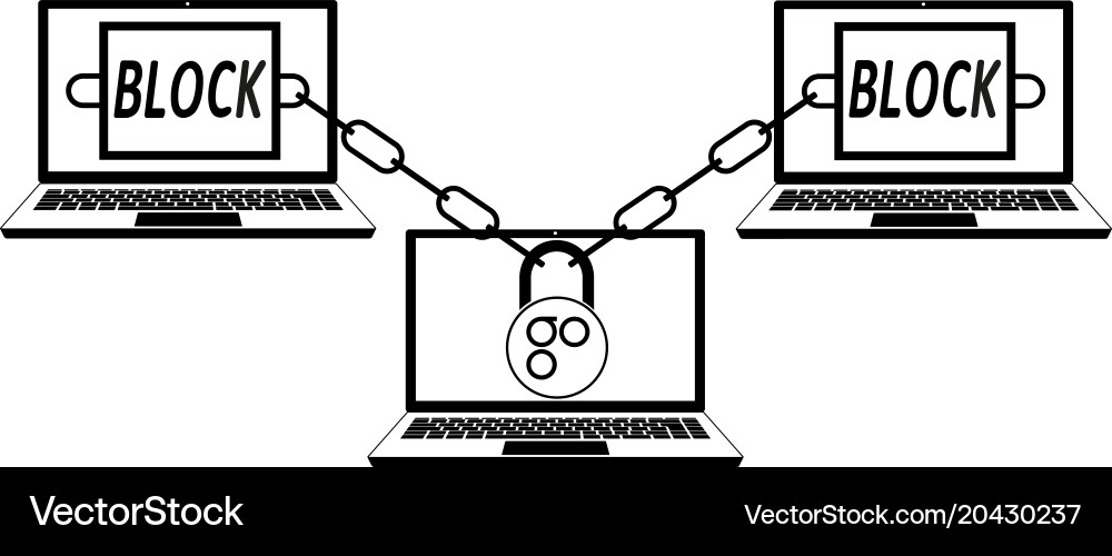 Blockchain Interlocking Blocks vector image