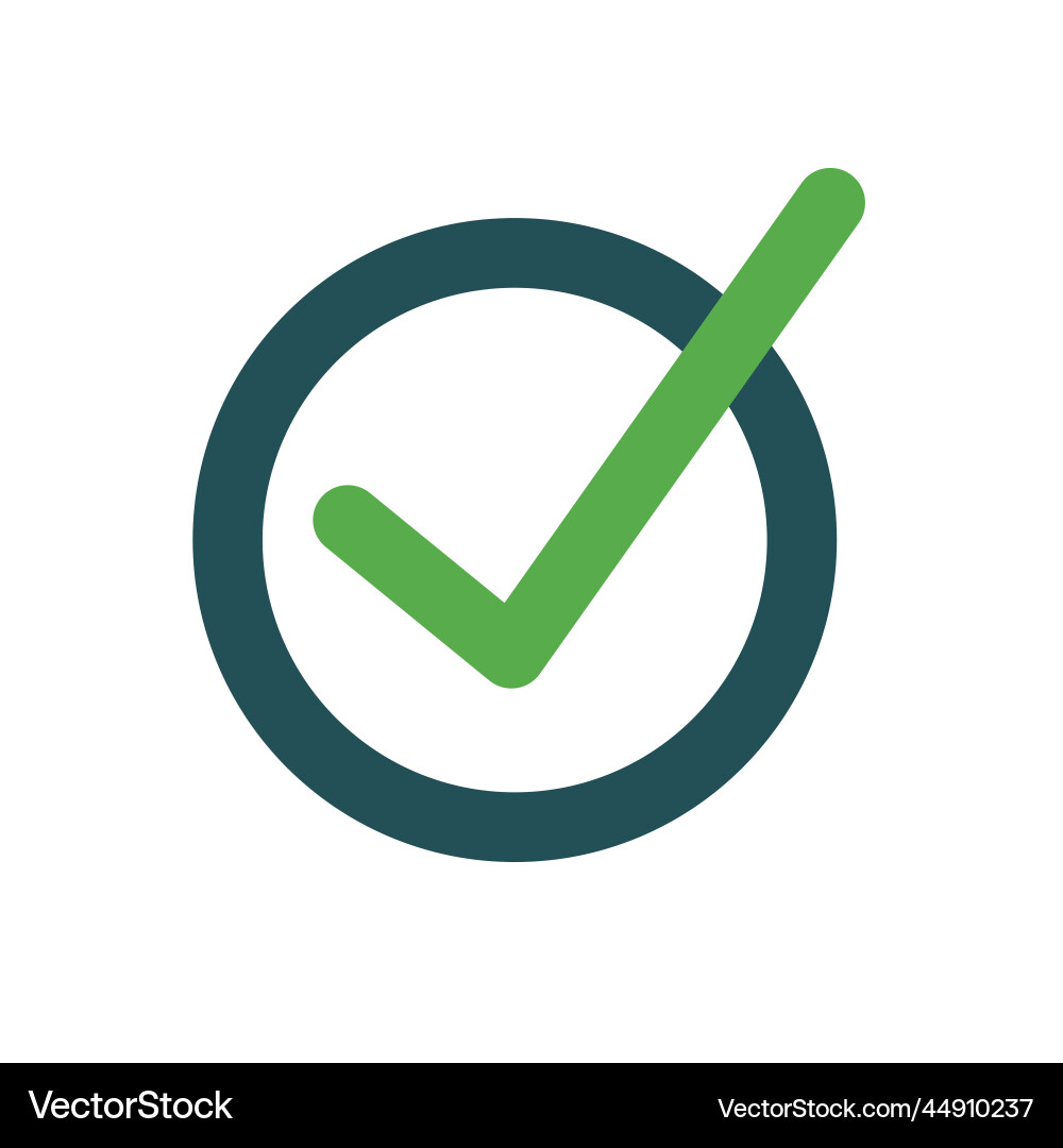 Check mark icon of verification or approval vector image
