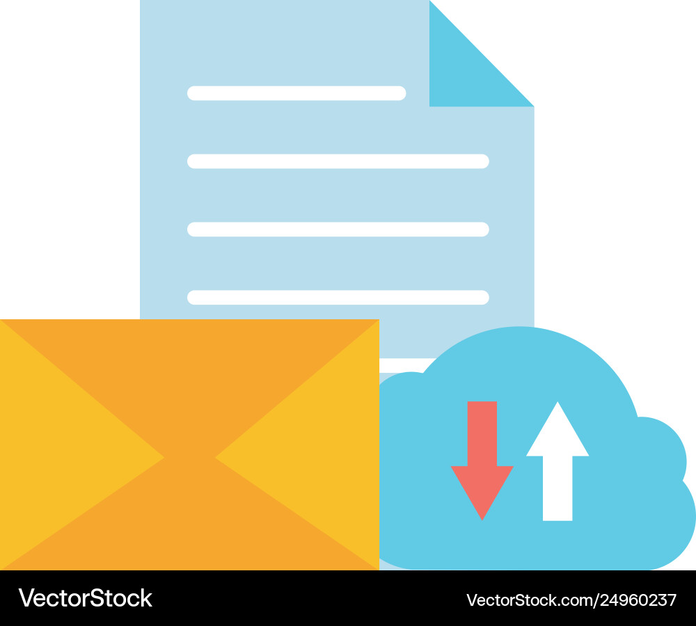 Cloud computing data email vector image