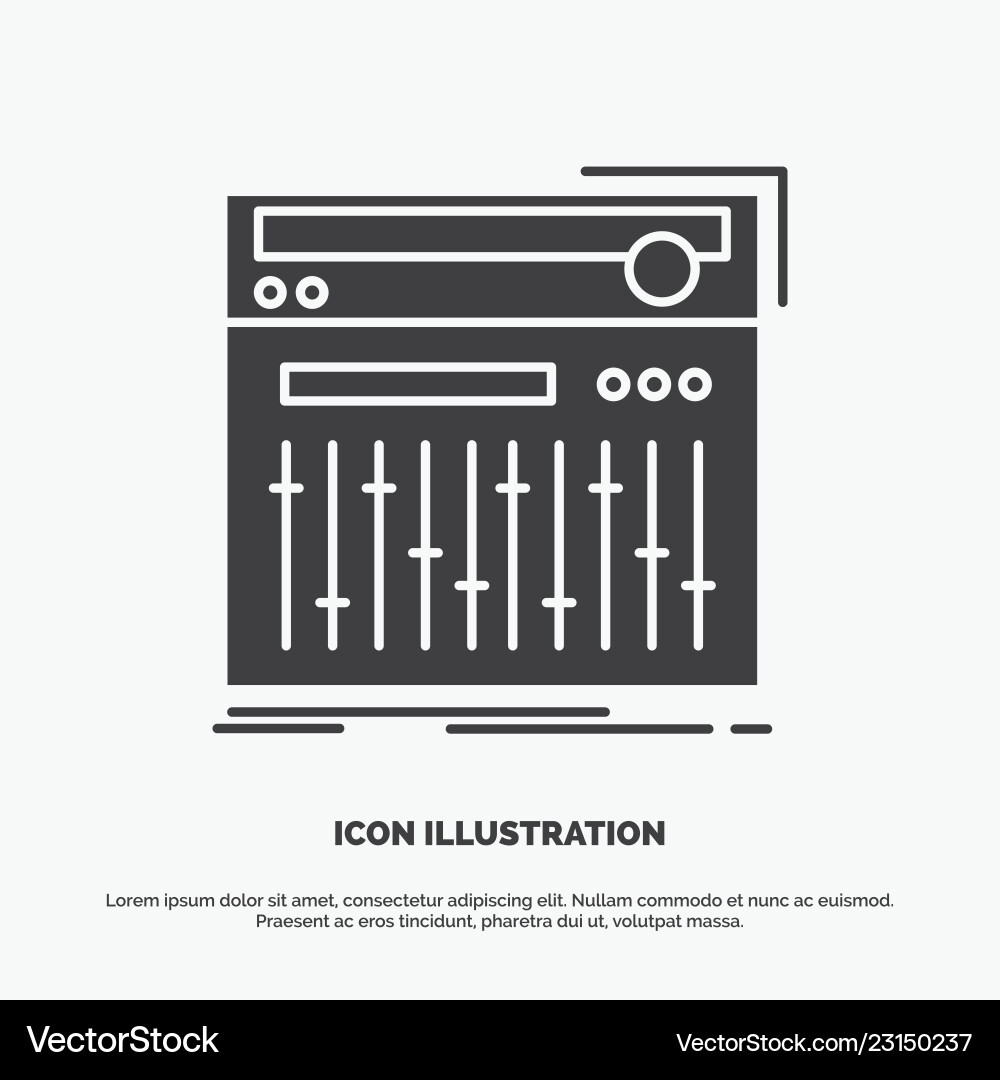 Control controller midi studio sound icon glyph Control controller midi studio sound icon glyph vector image
