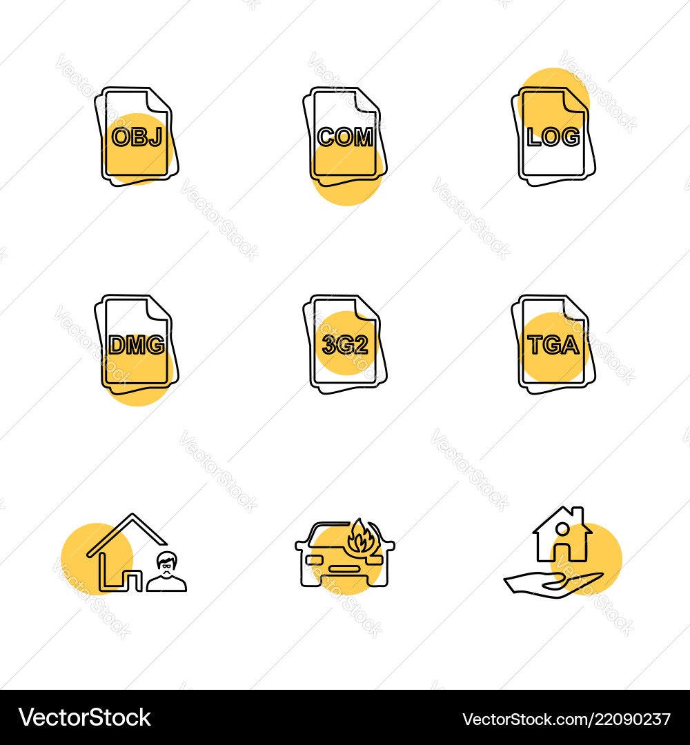 File type files documents eps icons set vector image