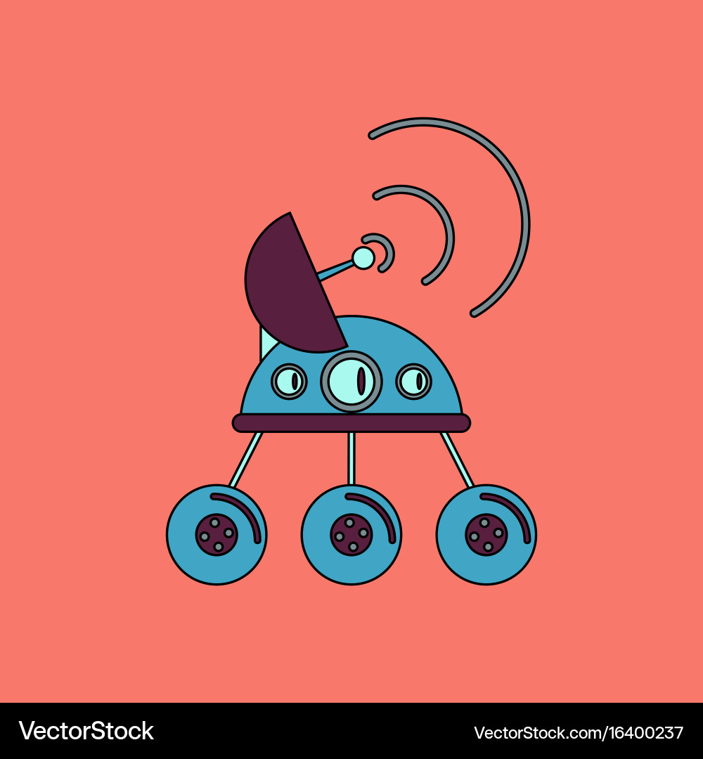 Flat icon design collection spacecraft Vector Image