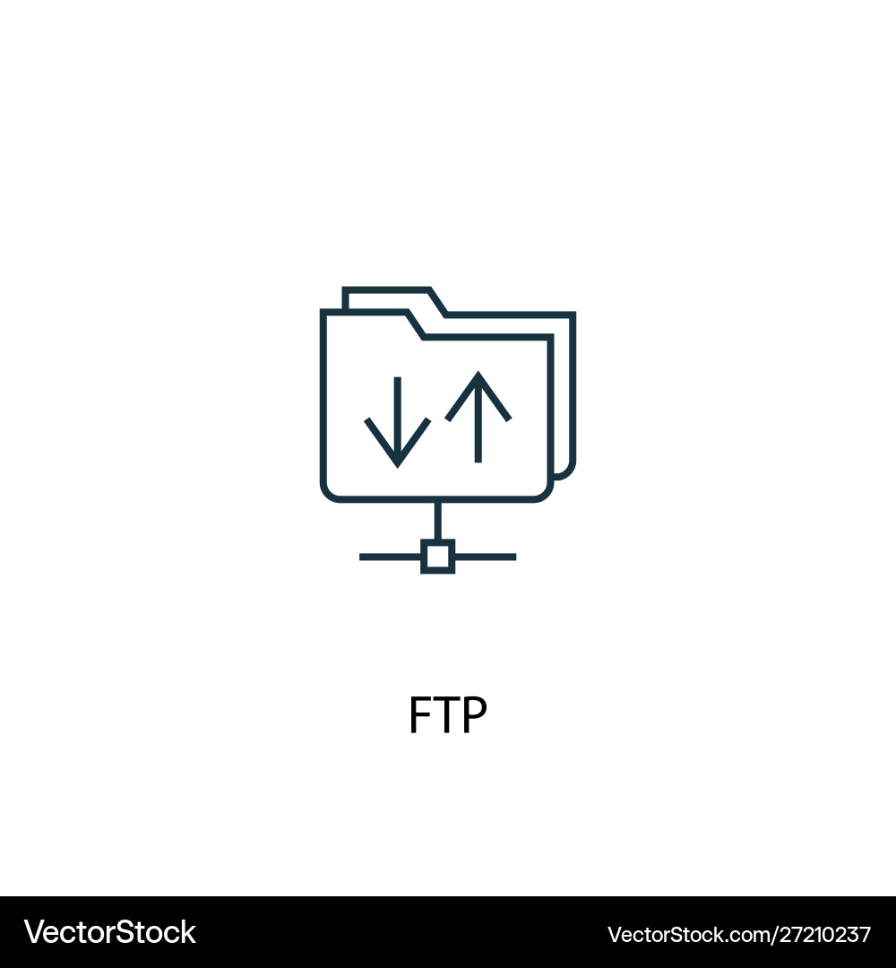 Ftp concept line icon simple element vector image