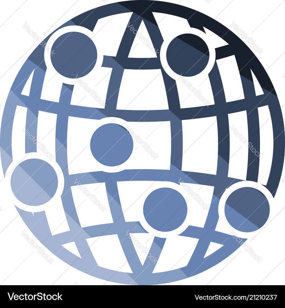 Globe connection point icon Globe connection point icon vector image