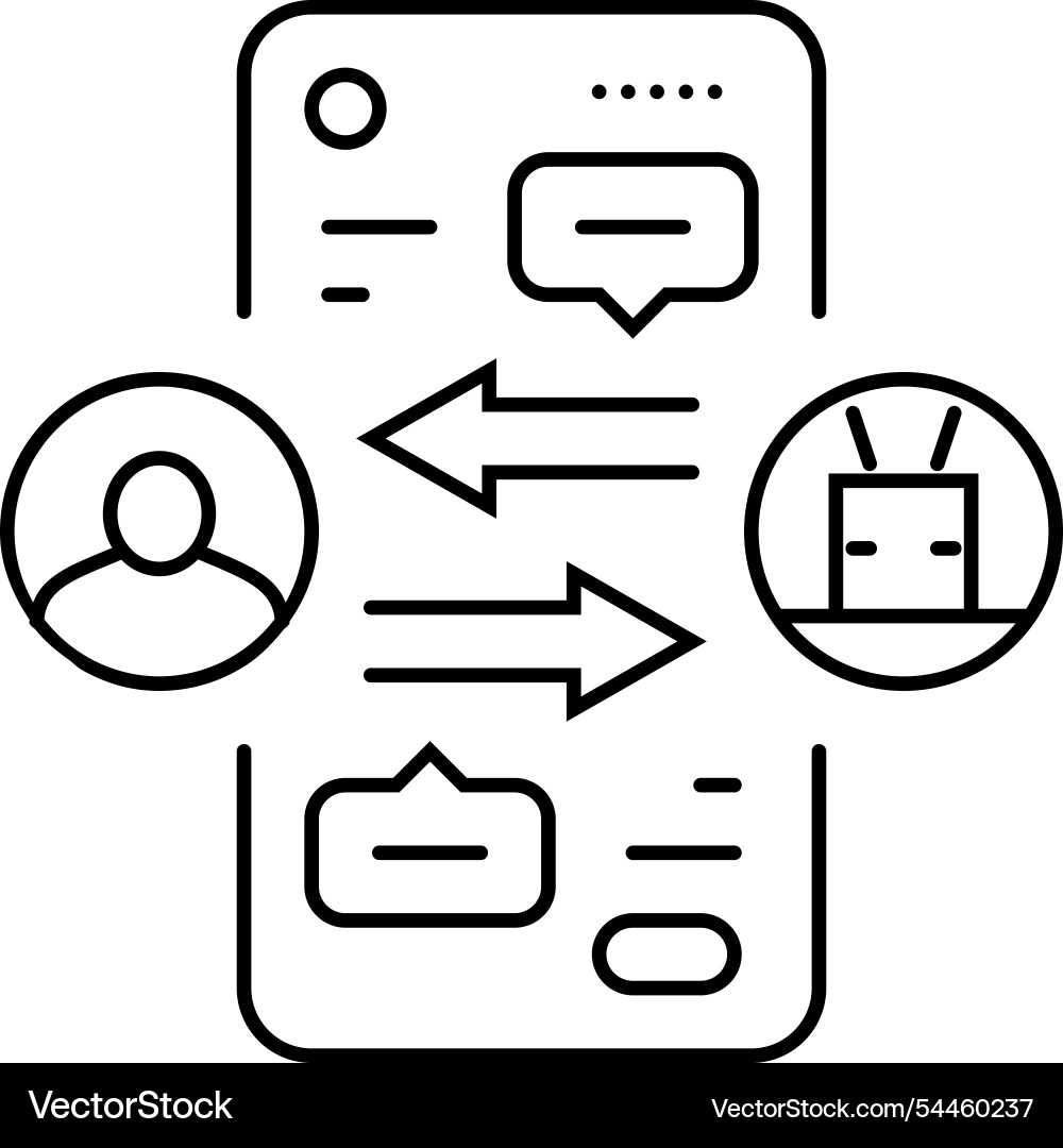 Human computer interaction hci line icon Human computer interaction hci line icon vector image