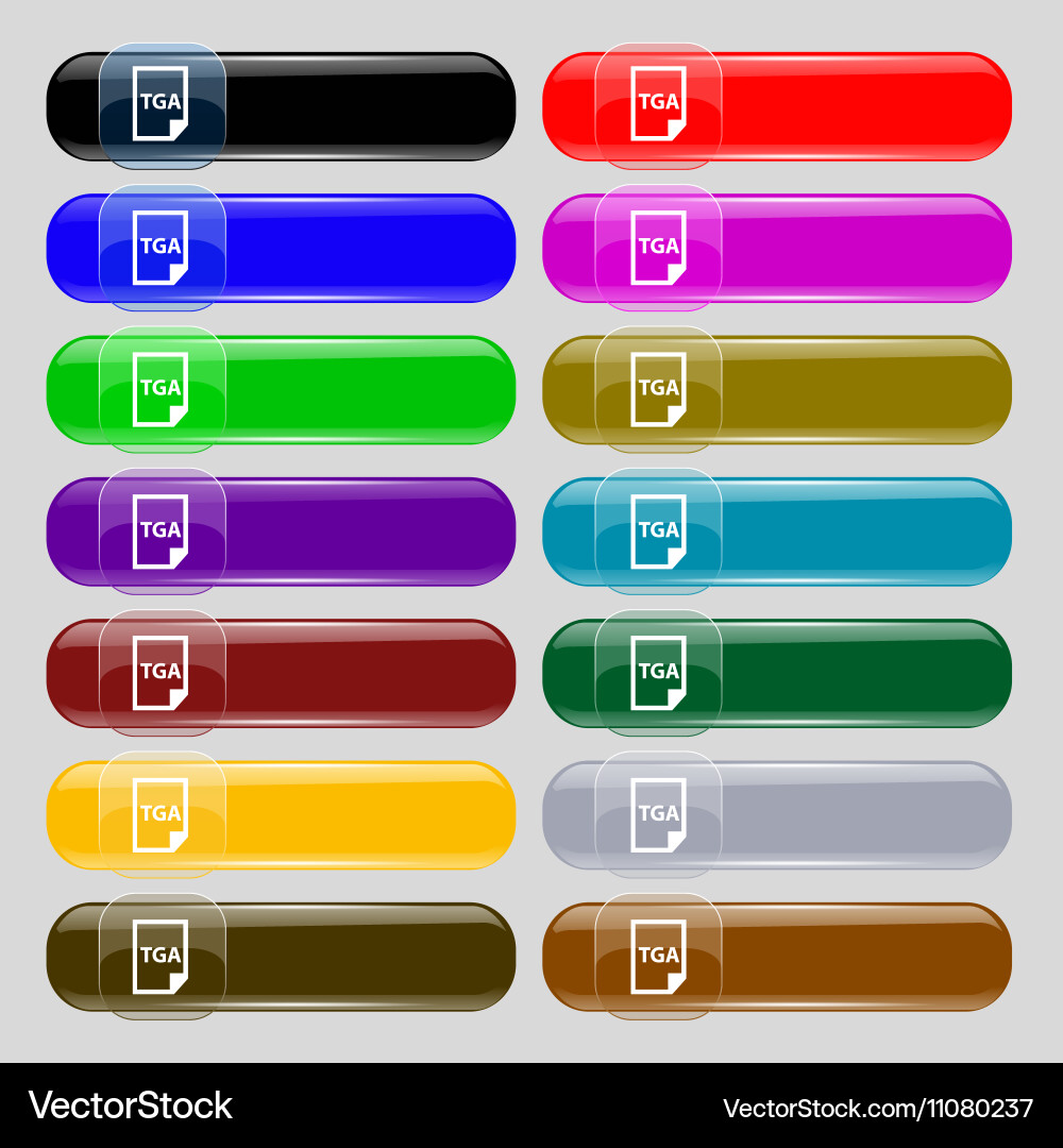 Image file type format tga icon sign set from vector image