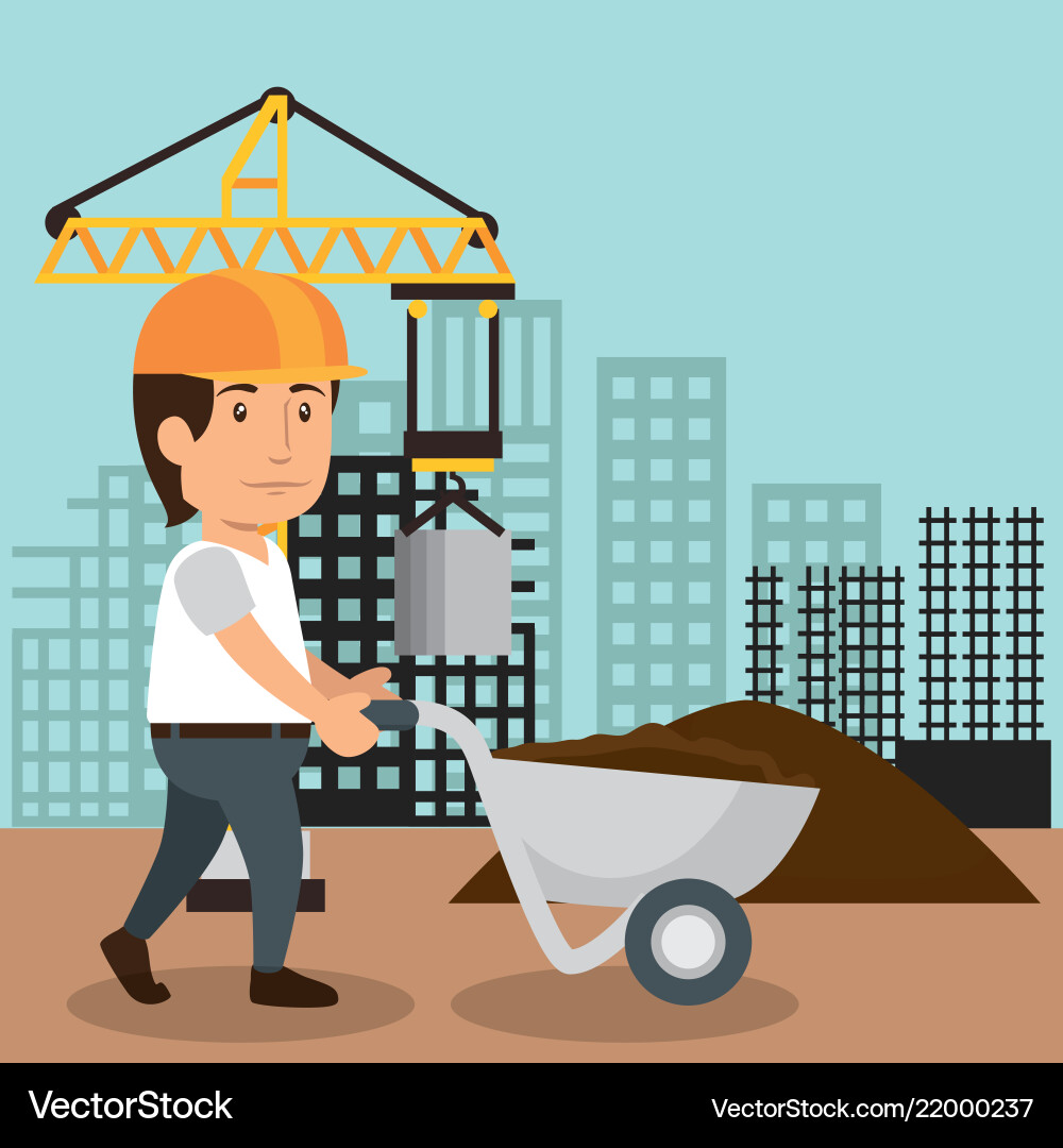 Man builder character working Man builder character working vector image