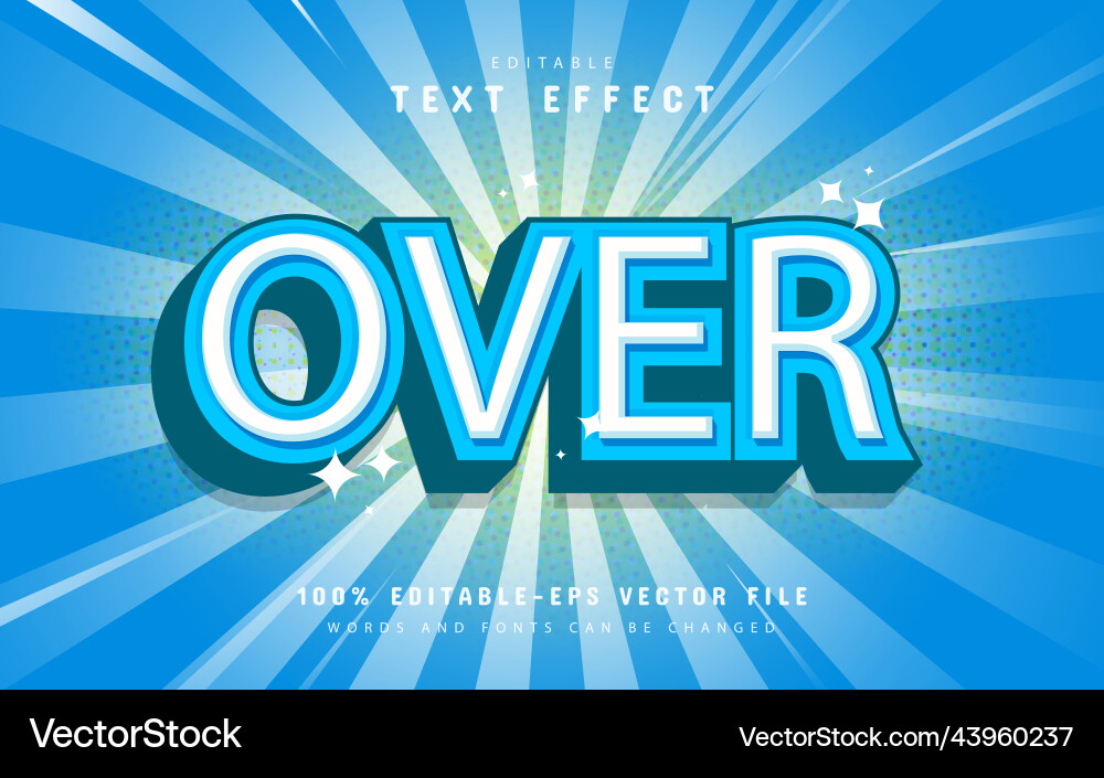Over text effect cartoon style Over text effect cartoon style vector image