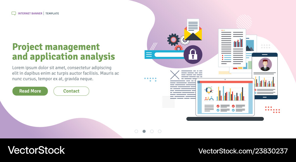 Project management and application analysis Project management and application analysis Vector Image