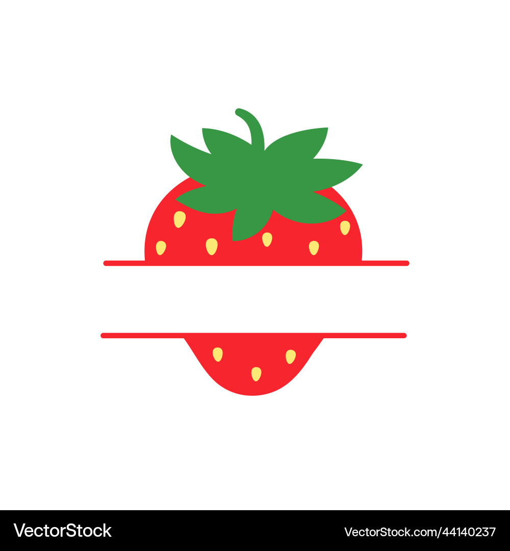 Red strawberry fruit leave space for adding text Vector Image