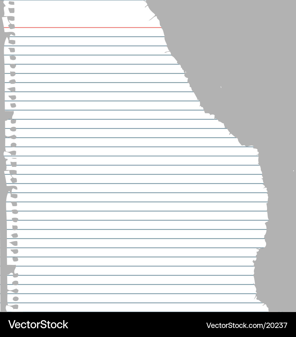 Ripped Notebook Paper Fragment Vector Image