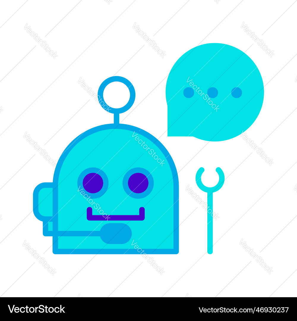 Robot artificial intelligent system automation vector image