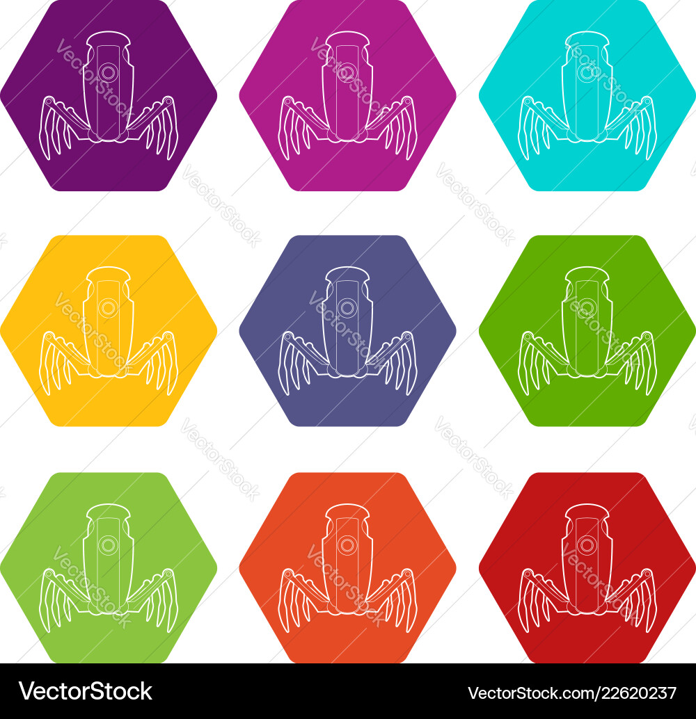 Robot spider icons set 9 Robot spider icons set 9 vector image