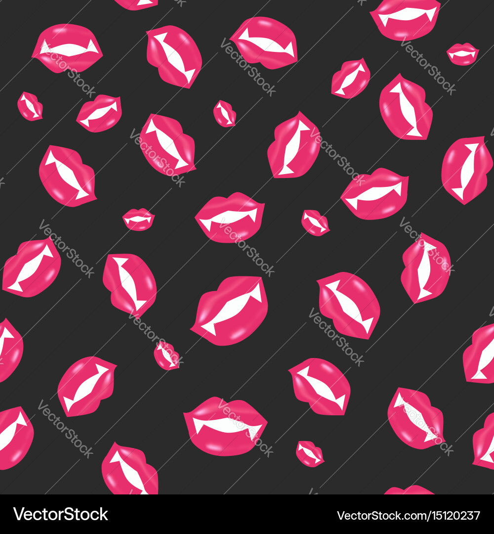 Seamless pattern with a vampire smile Vector Image