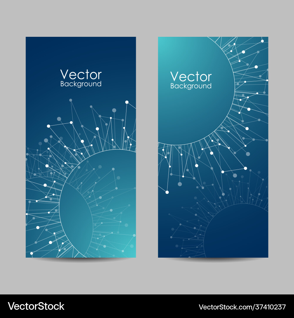 Set banners with connected lines and dots Set banners with connected lines and dots vector image