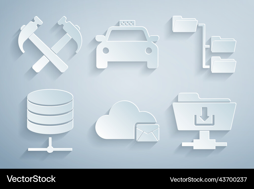 Set cloud mail server folder tree data Set cloud mail server folder tree data vector image