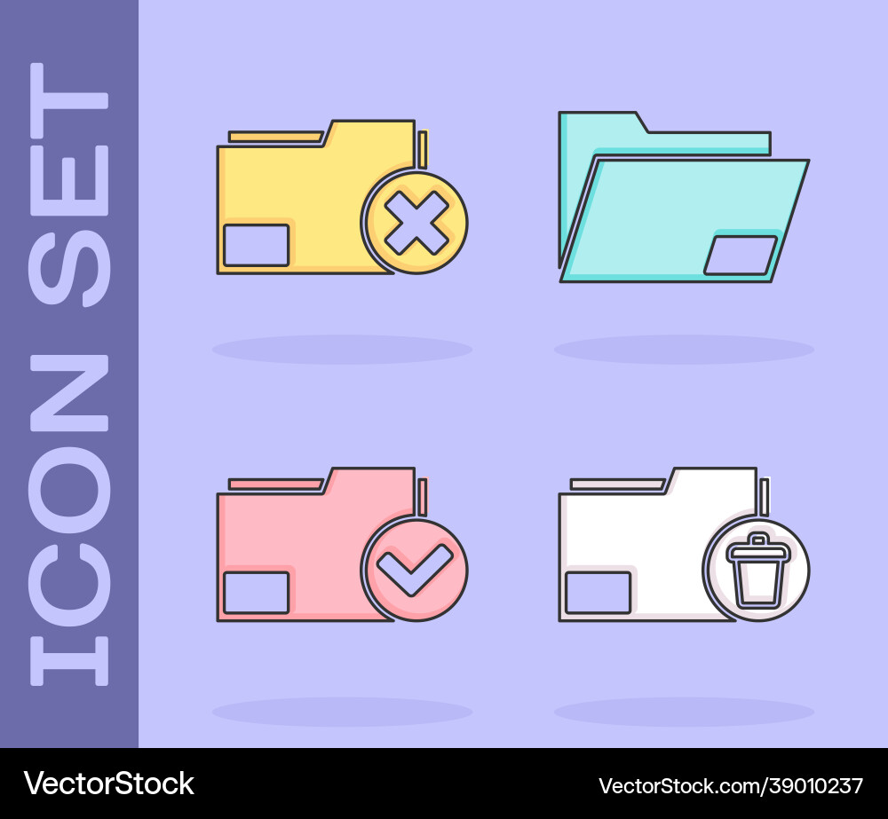 Set delete folder document Set delete folder document Vector Image