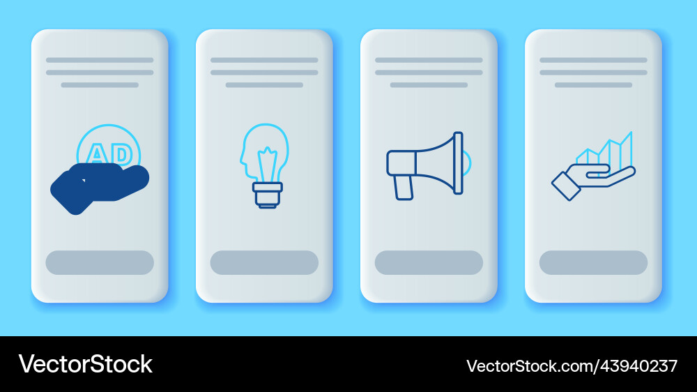 Set line light bulb with concept of idea Set line light bulb with concept of idea vector image
