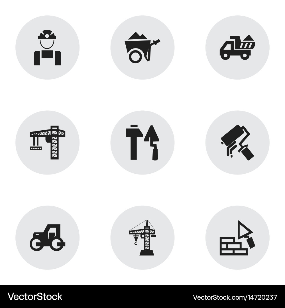 Set of 9 editable structure icons includes vector image