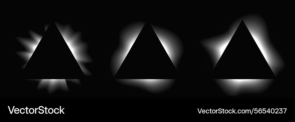 Set of triangle illuminate light frames vector image