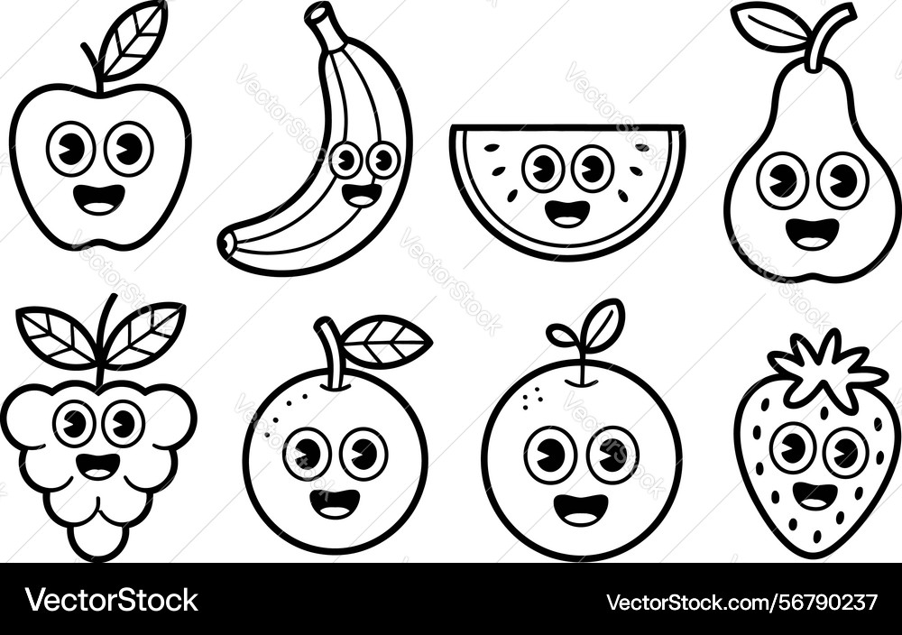 Simple line art icons set featuring various kinds Vector Image