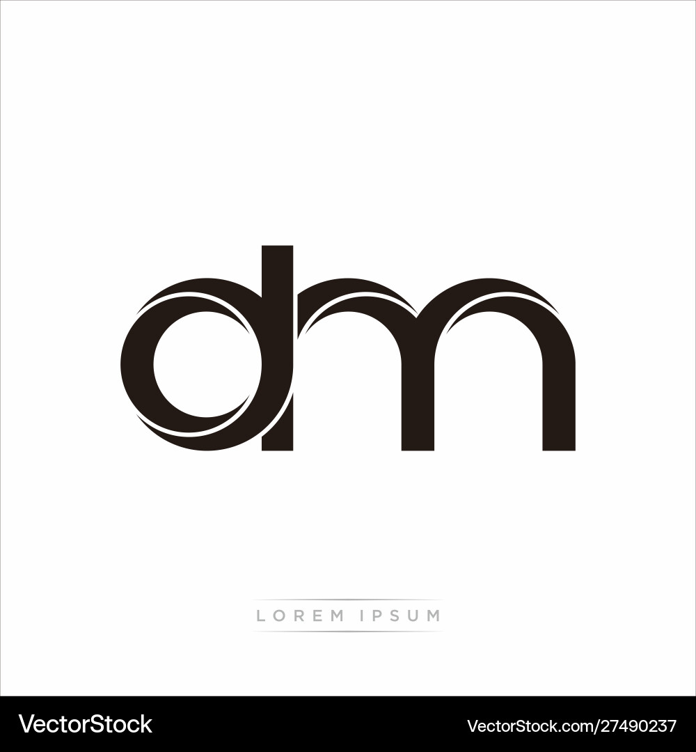 Split Monogram - DM Initial Vector Image