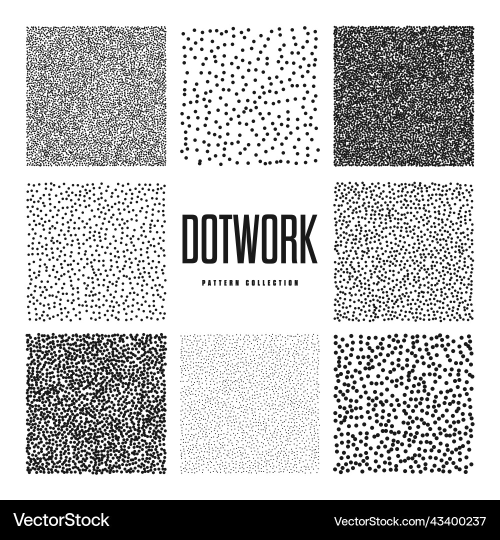 Square shaped dotted objects stipple elements Square shaped dotted objects stipple elements vector image