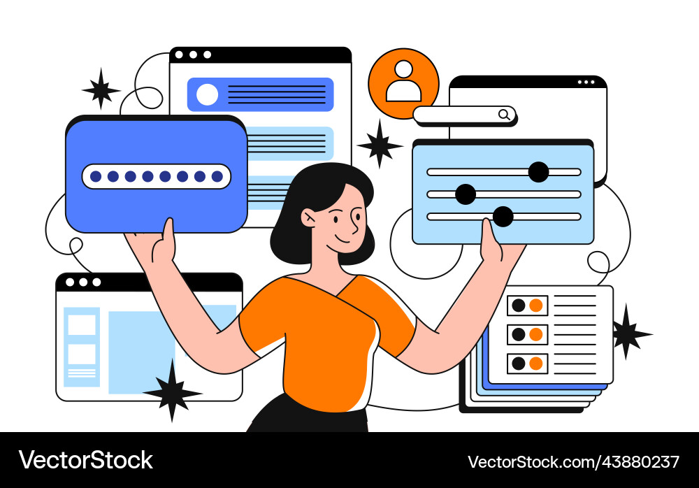 Ui ux design vector image