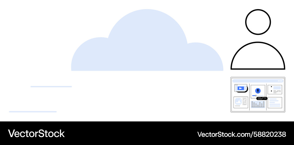 Cloud storage access interface with user profile Cloud storage access interface with user profile Vector Image