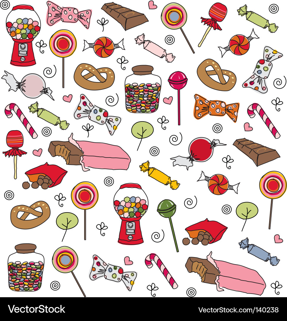 Colorful Sweets Pattern Royalty Free Vector Image