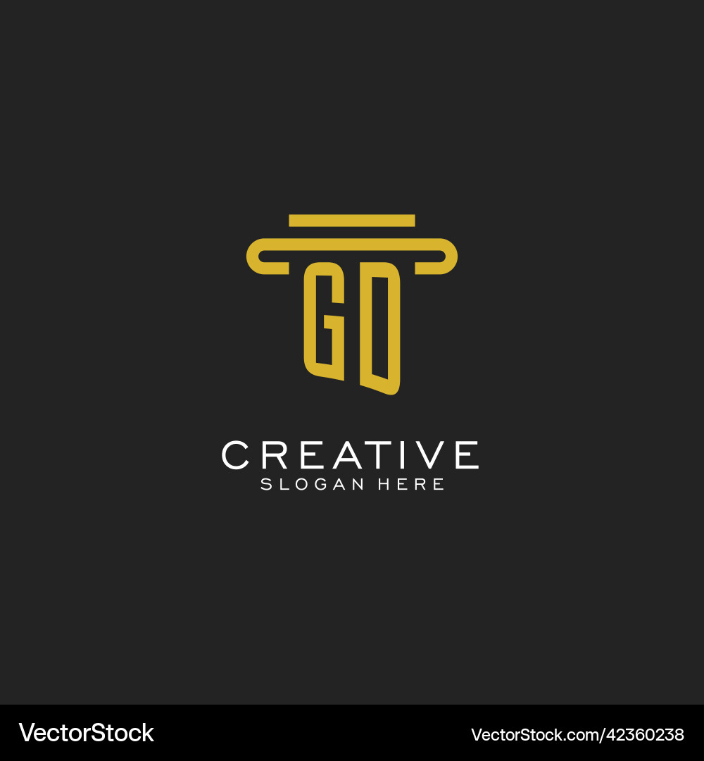 Gd initial logo with simple pillar style design Vector Image