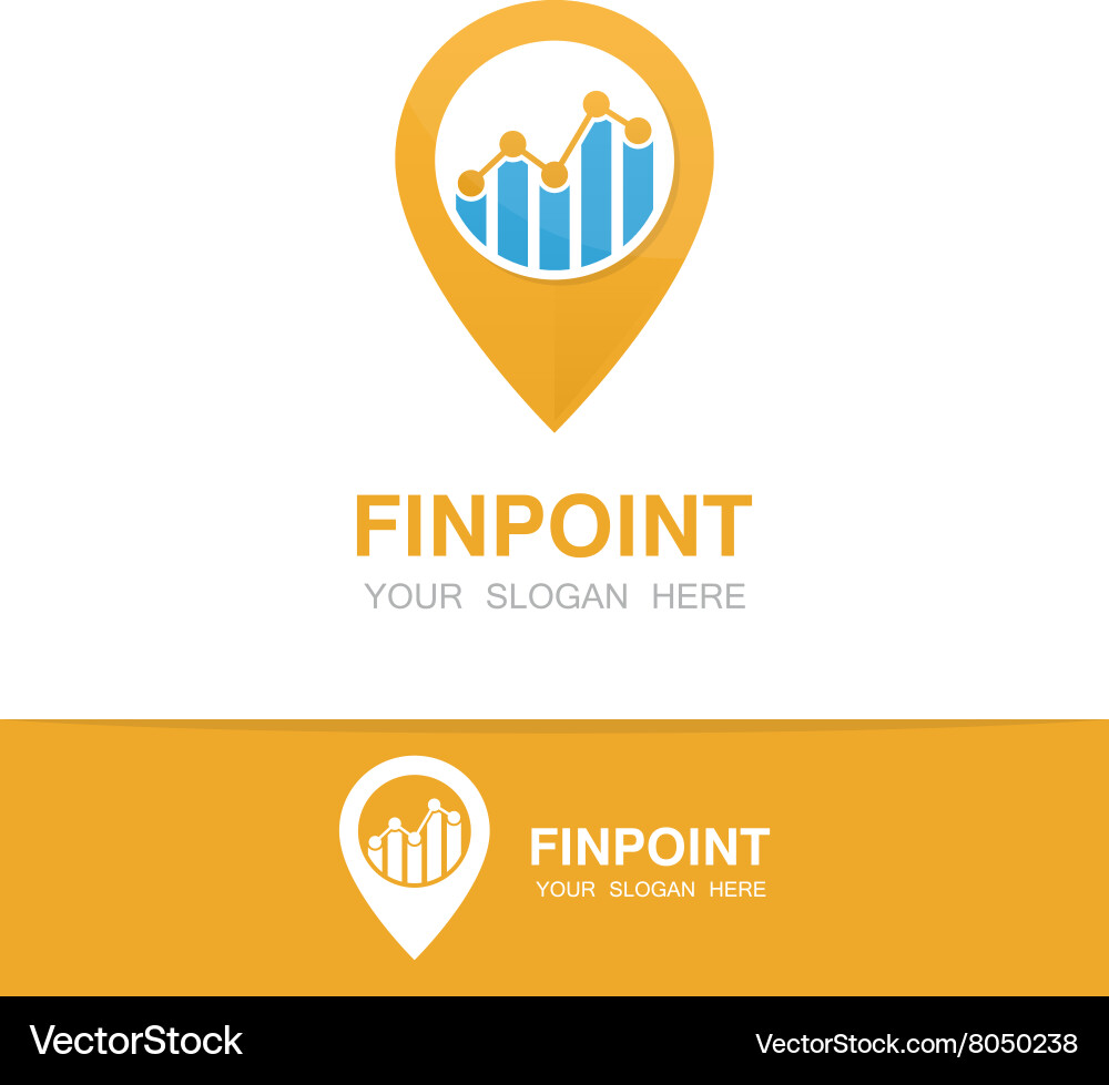 Logo combination of a graph and map vector image