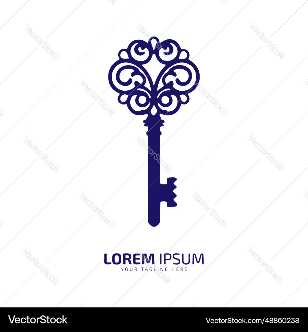 Minimal and abstract logo of key icon lock Minimal and abstract logo of key icon lock Vector Image