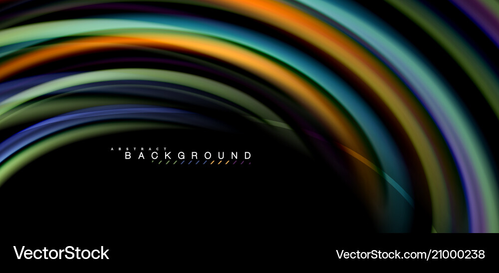 Multicolored wave lines on black background design Multicolored wave lines on black background design vector image