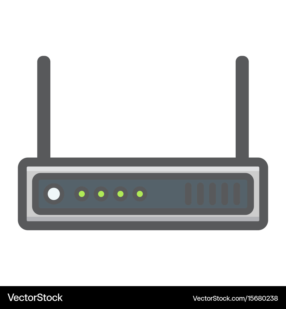 Router colorful line icon internet and wifi vector image
