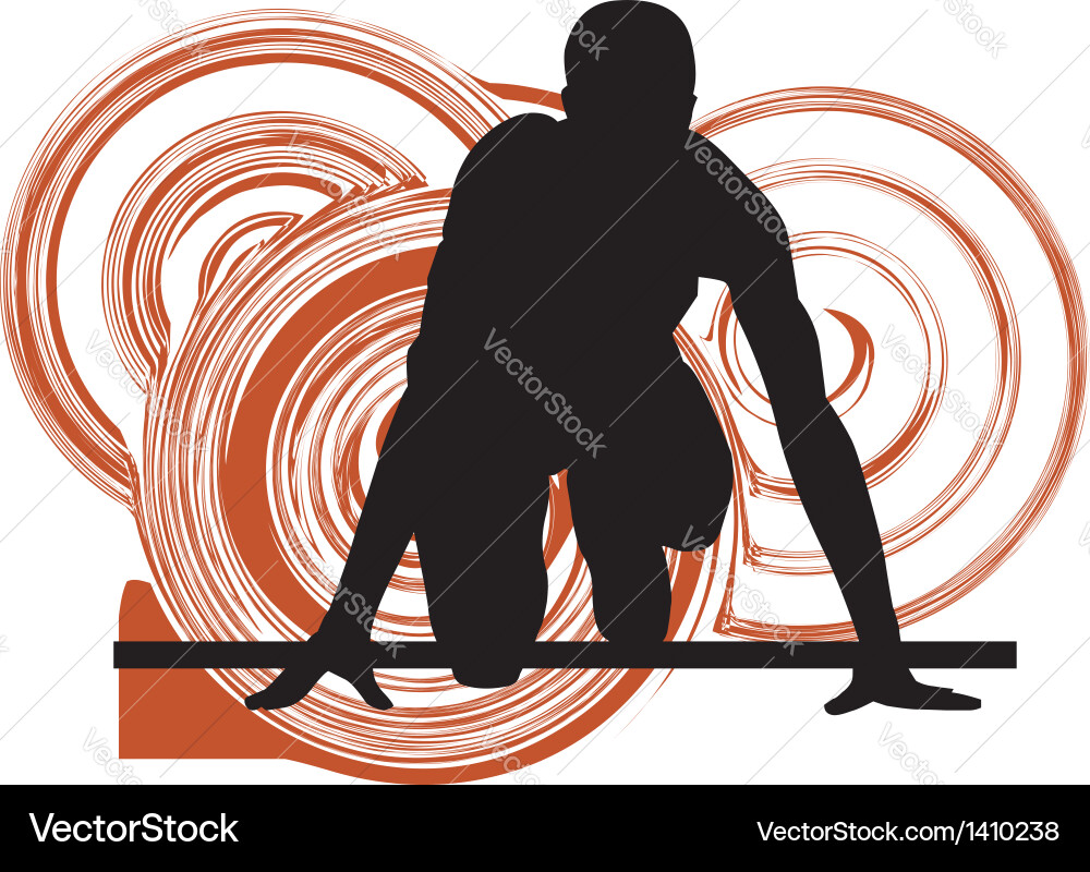 Runner in Starting Block vector image