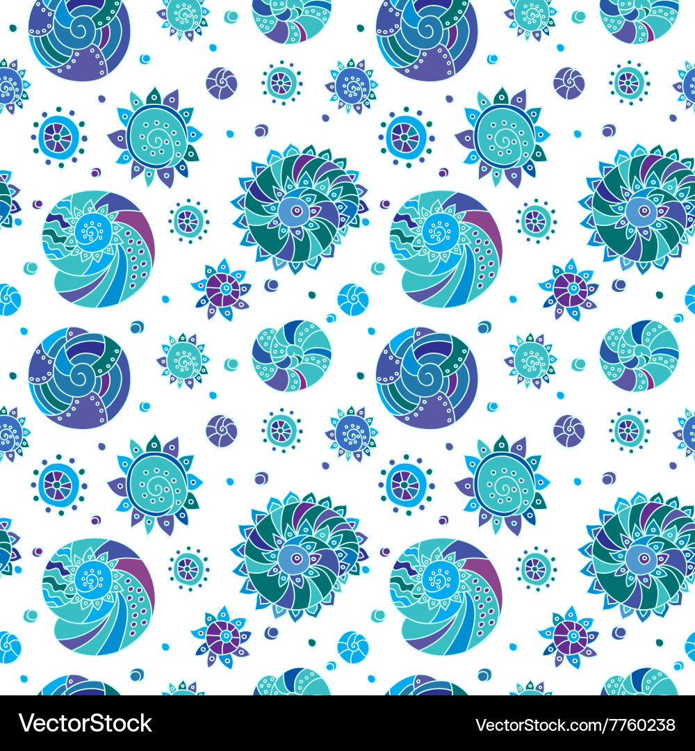 Seashell Pattern Seamless vector image