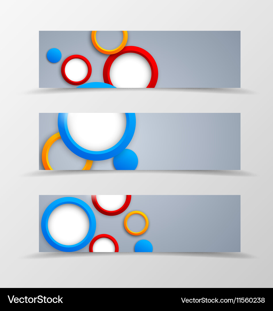 Set of header banner dynamic design vector image
