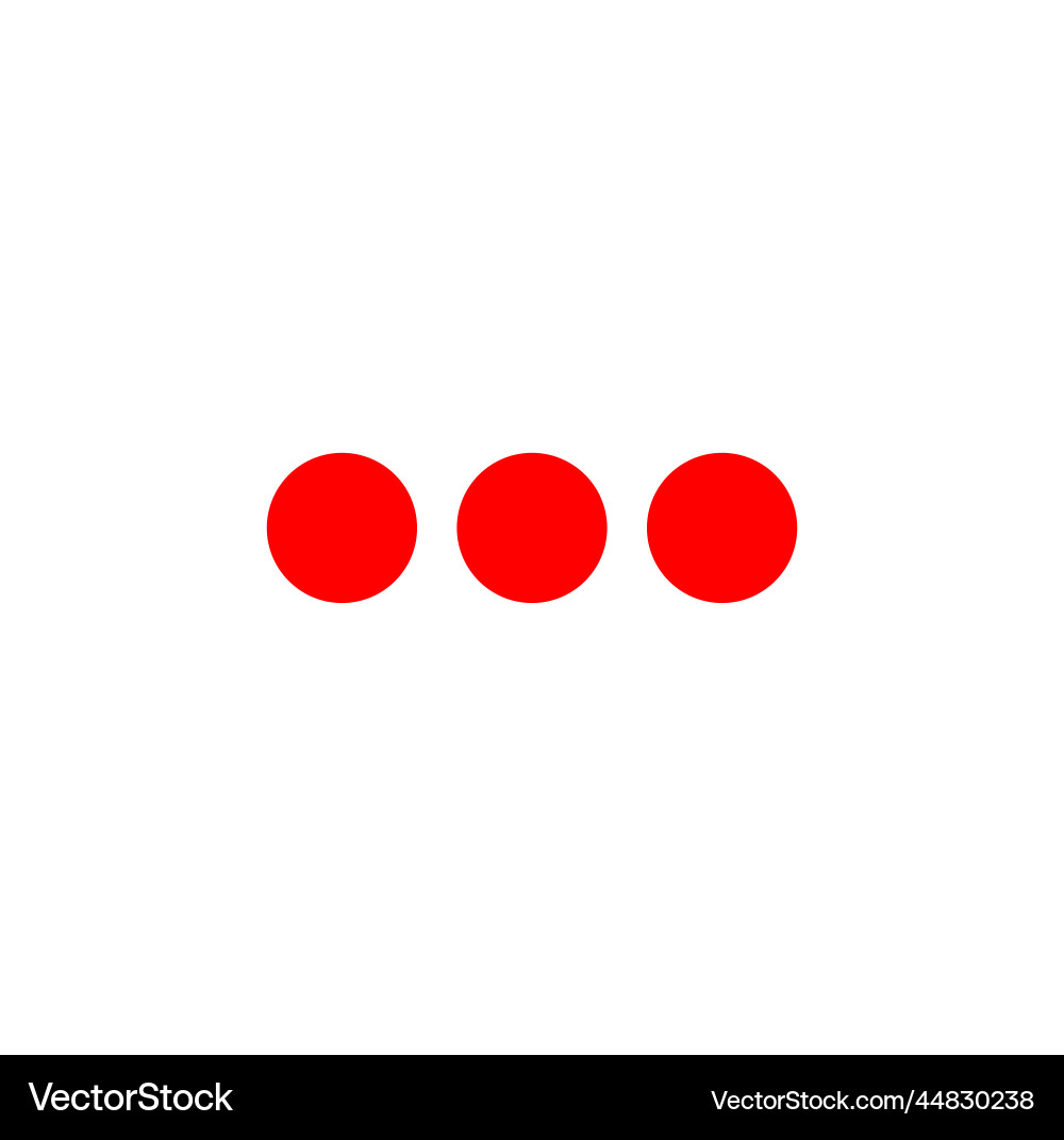Three red dots on same line 3 Three red dots on same line 3 vector image