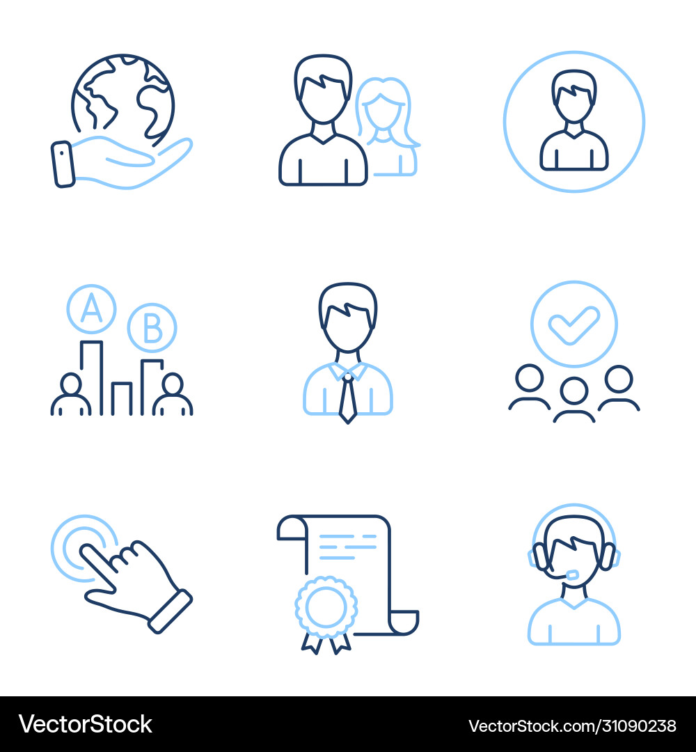 Touchscreen gesture person and ab testing icons Touchscreen gesture person and ab testing icons Vector Image