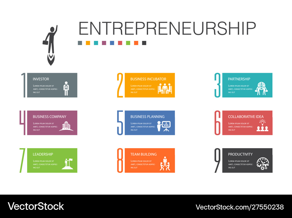 Unternehmertum infographic 10 Option line Unternehmertum infographic 10 Option line vektorbild