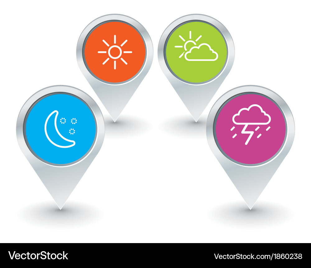 Weather Pointer Icons Set vector image