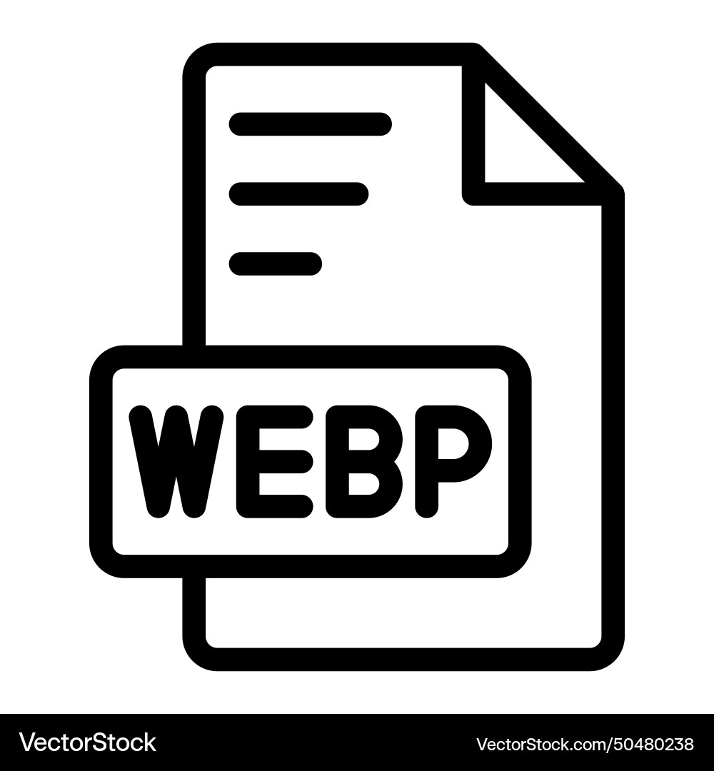 Webp icon outline style design image file Webp icon outline style design image file vector image