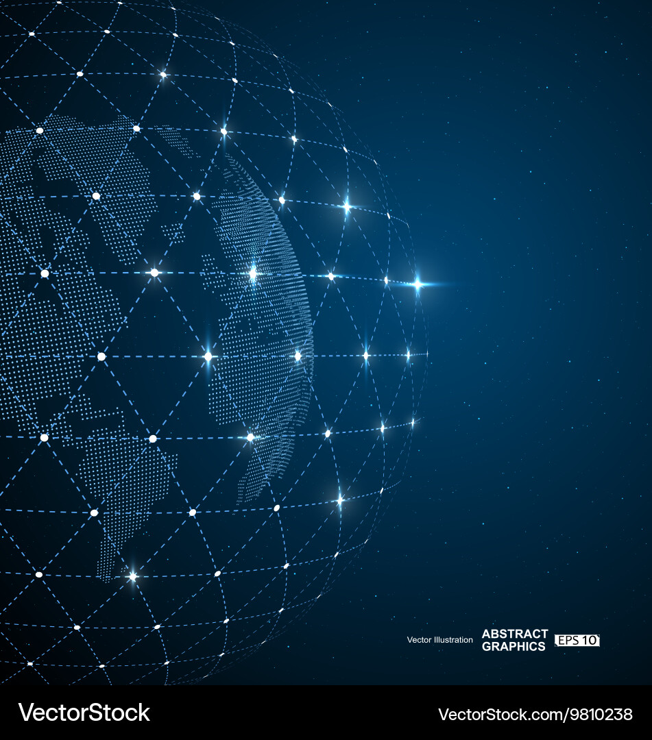World map point line composition representing vector image