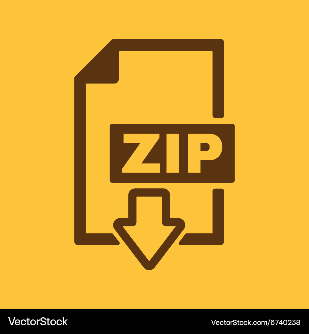 Zip file icon archive and compressed symbol vector image