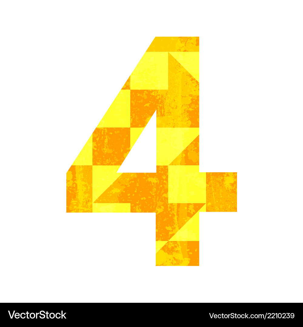 Abstract color number four vector image