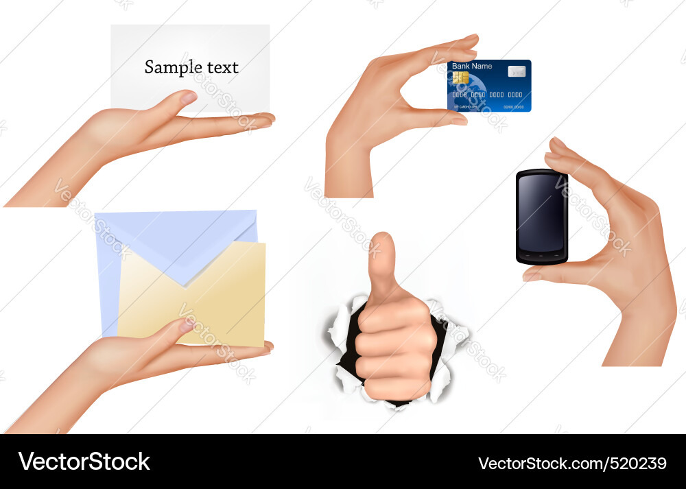 Big set with hands Vector Image