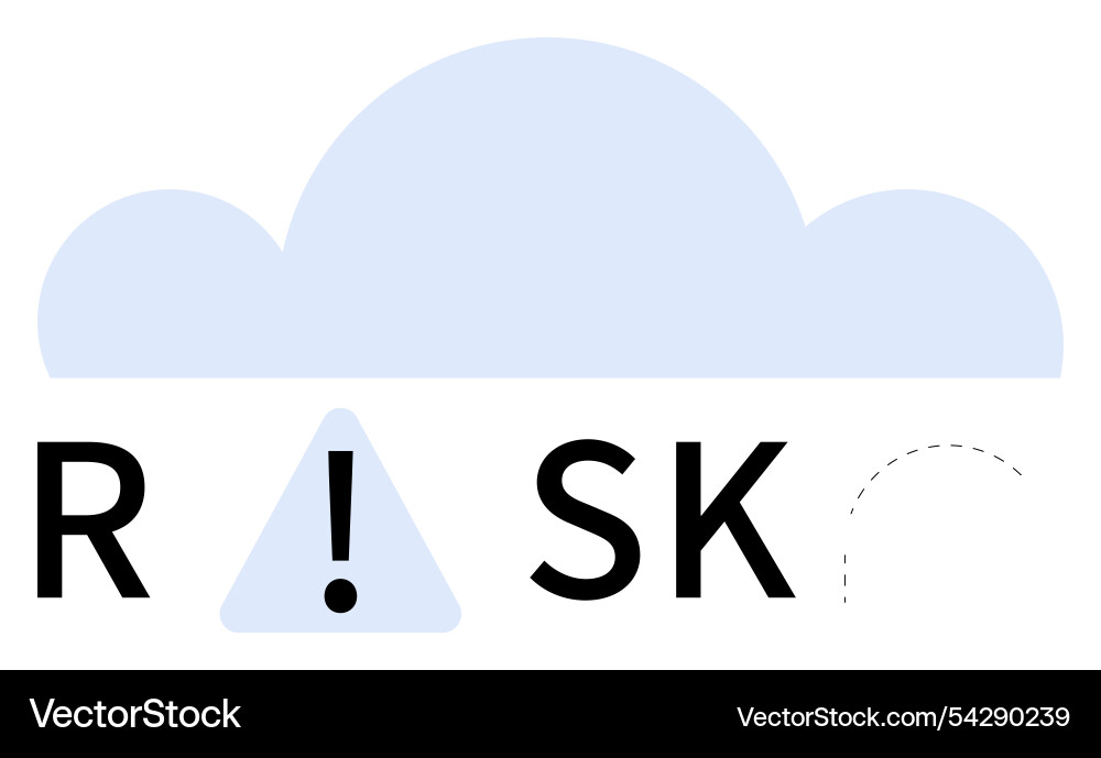 Cloud computing risk management with exclamation Cloud computing risk management with exclamation Vector Image