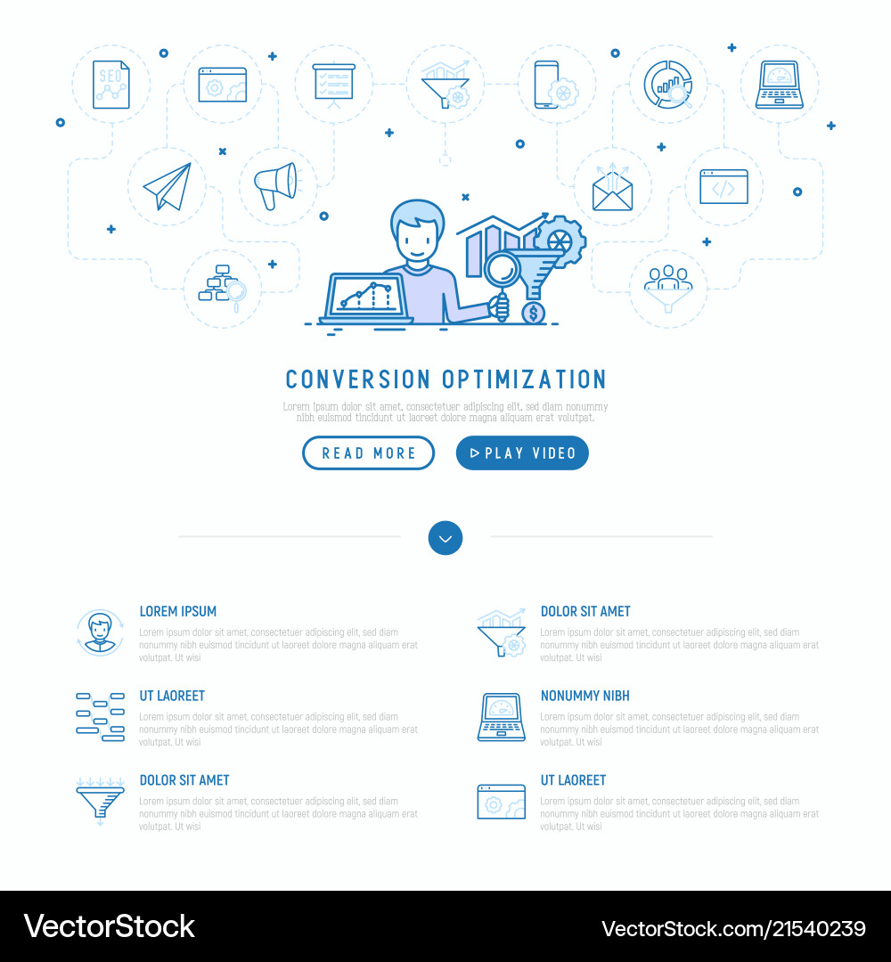 Conversion optimization concept Conversion optimization concept vector image